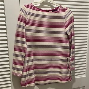 Joules Pink and White Striped Top